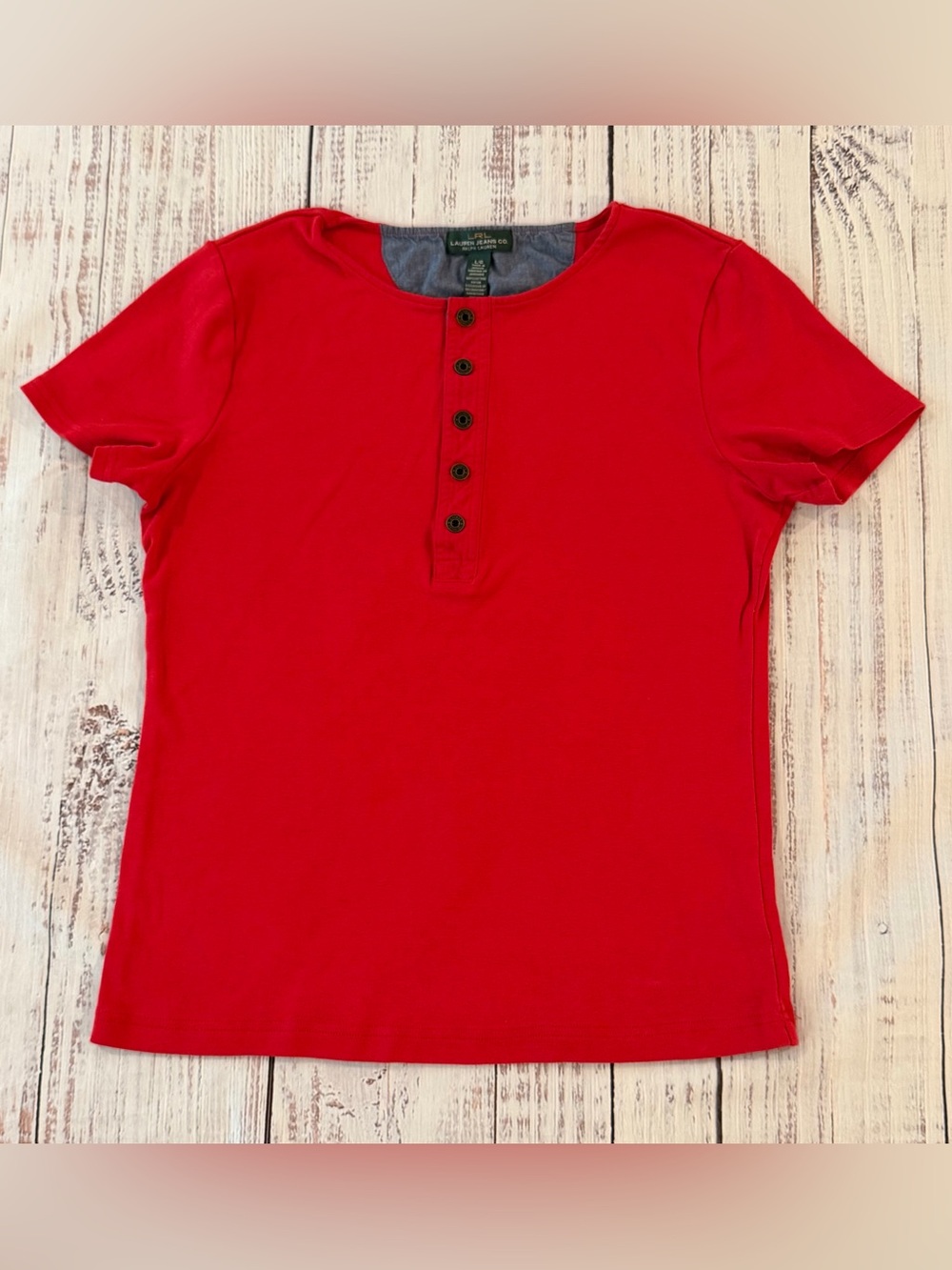 Lauren Ralph Lauren Vintage Henley Shirt 90s Polo Women’s Large Top Country